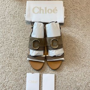 Chloe C Logo Flat Sandals 37.5